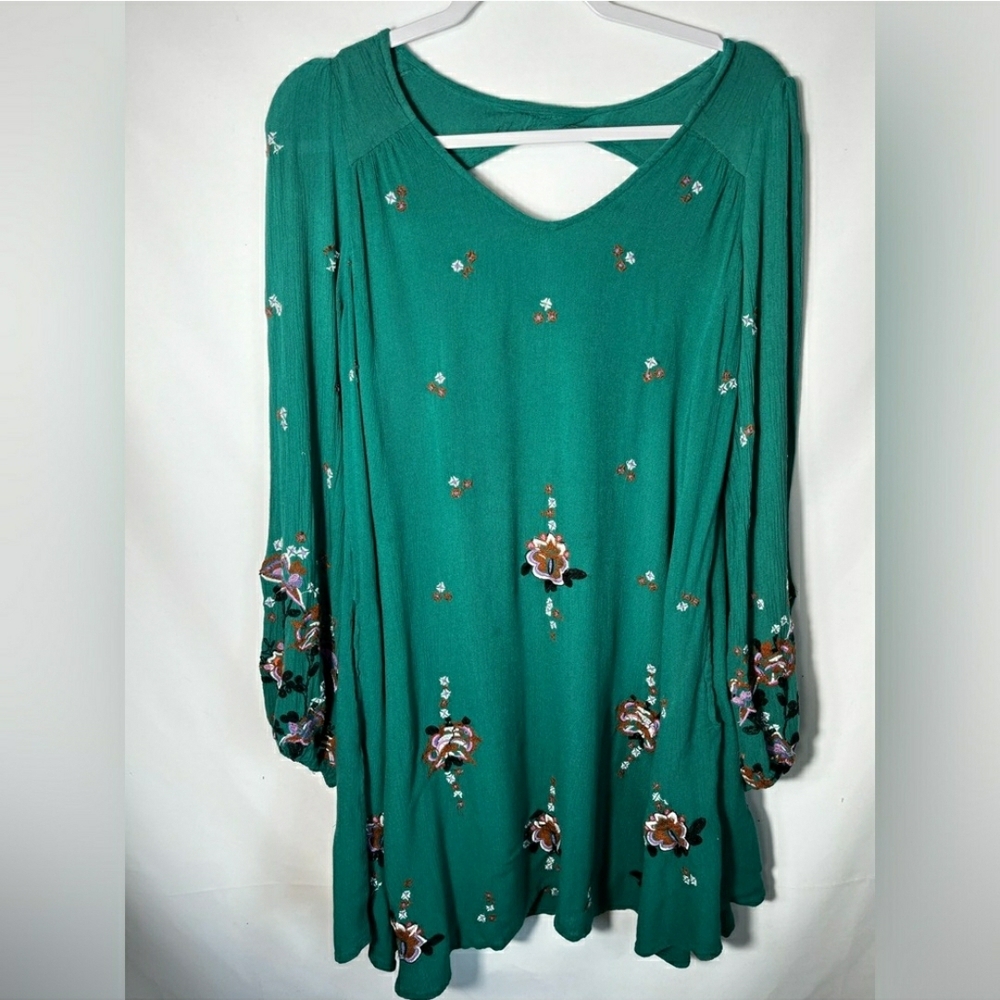 Free People, Embroidered, Oxford Tunic Dress L